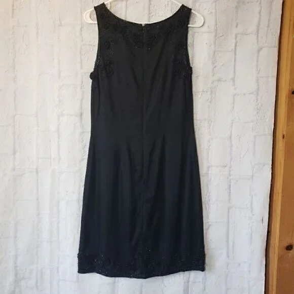 ABS BY ALLEN SCHWARTZ Beaded Floral Sleeveless Cocktail Dress - Picture 10 of 12